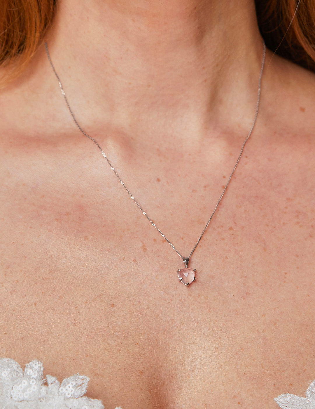 White gold clearance quartz necklace