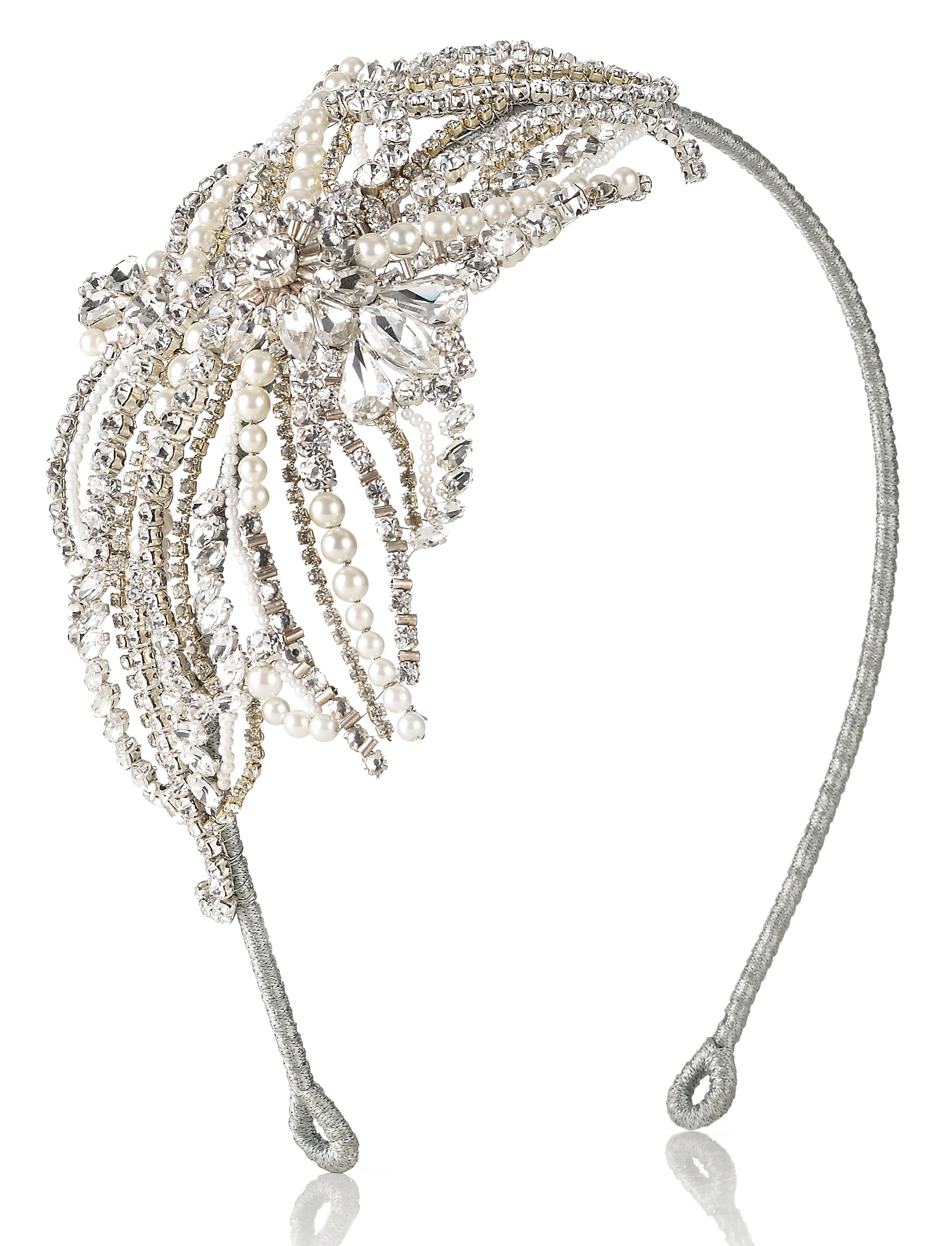 Izabella designer wedding headpiece by Caroline Castigliano