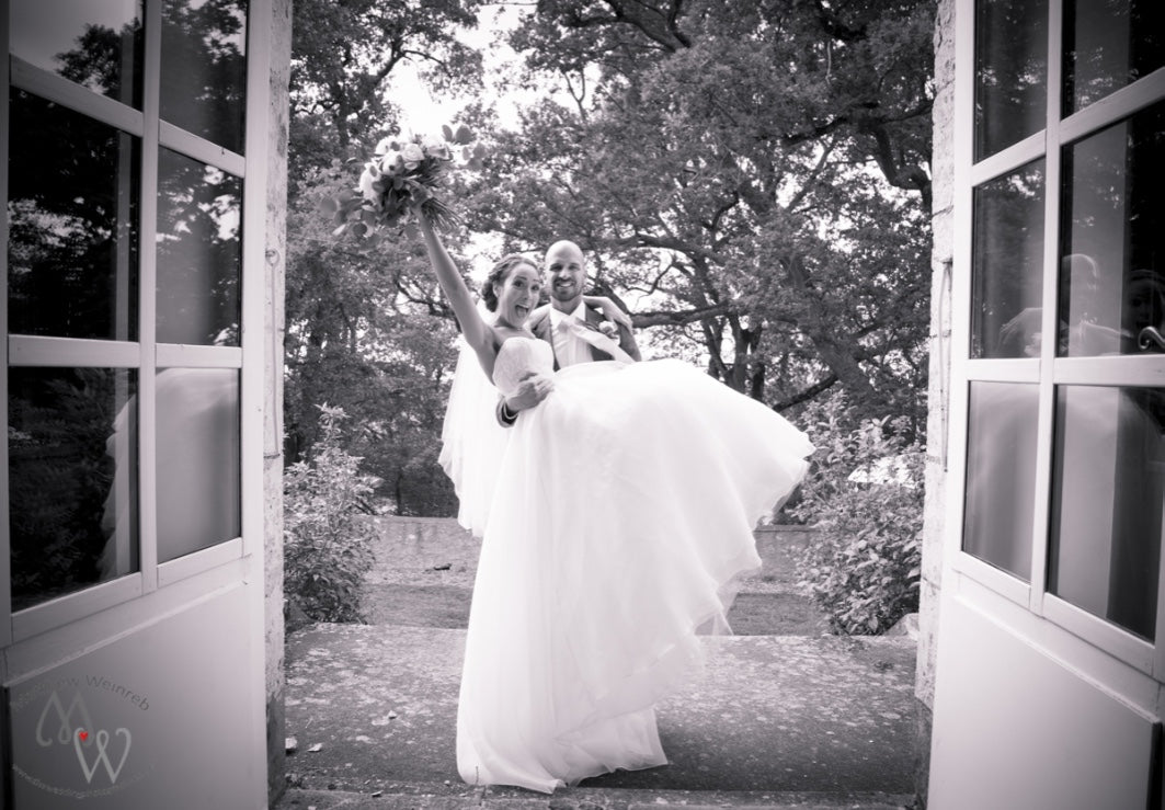 Jessica and Lawrence designer wedding dress by Caroline Castigliano